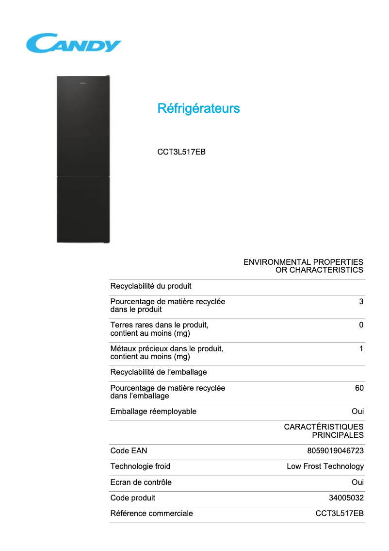 Image de la première page du manuel de l'appareil CCT3L517EB