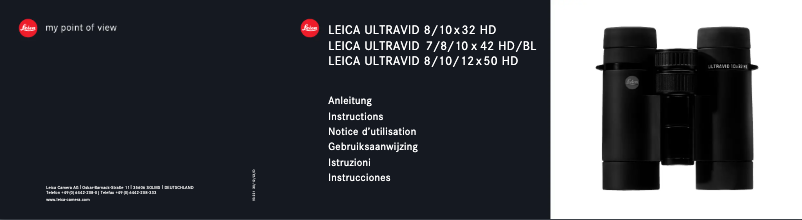 Page 1 de la notice Guide de démarrage rapide Leica Ultravid HD-Plus
