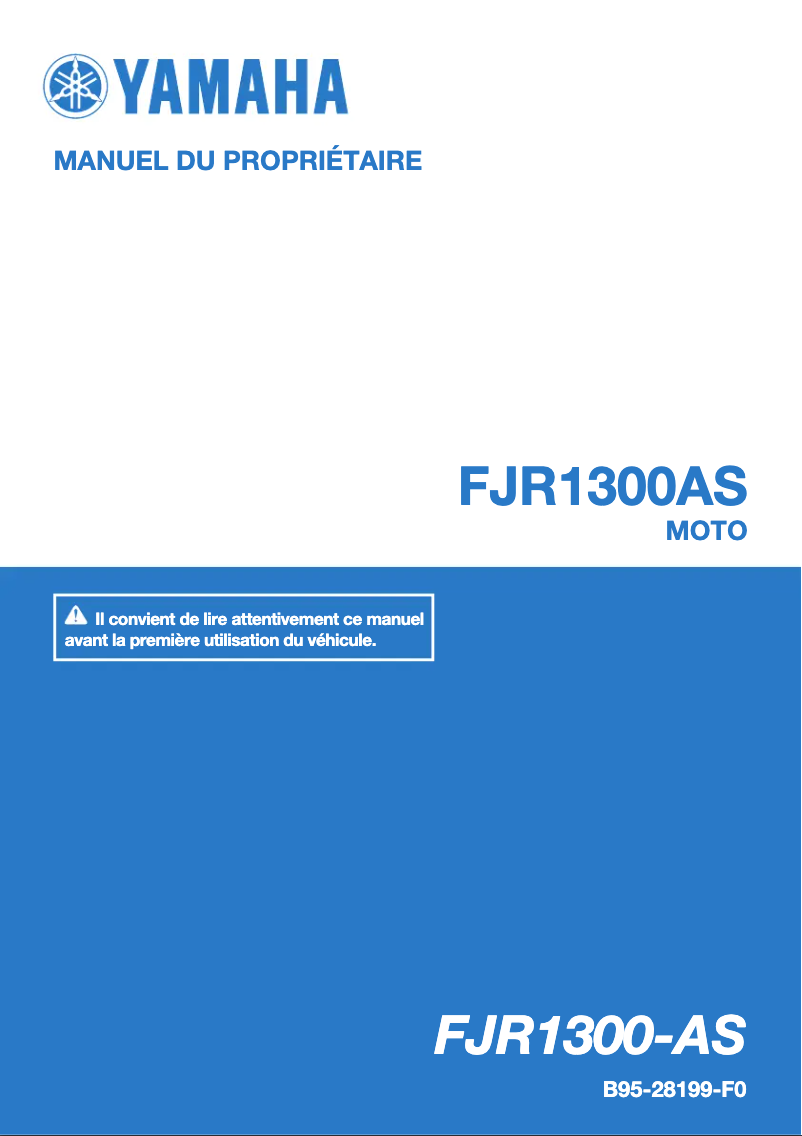 Page 1 de la notice Manuel utilisateur Yamaha FJR1300AS (2016)