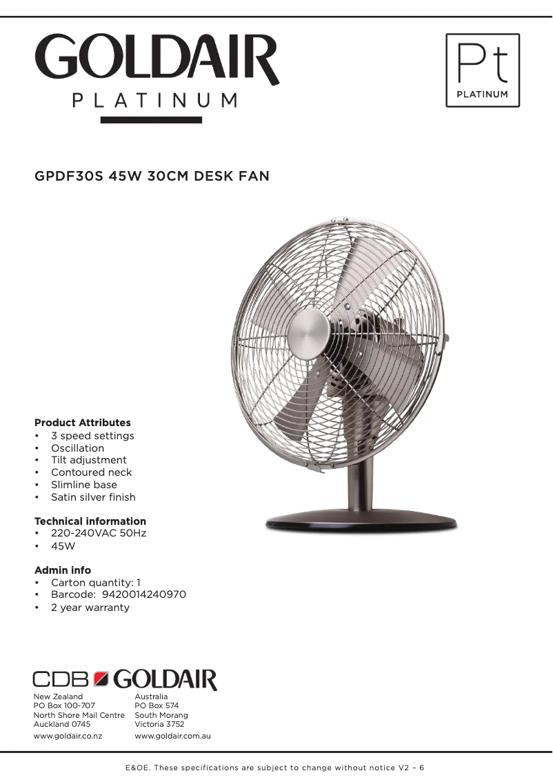 Image de la première page du manuel de l'appareil GPDF30S