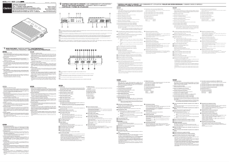 Page 1 de la notice Manuel utilisateur Clarion APA4300HX