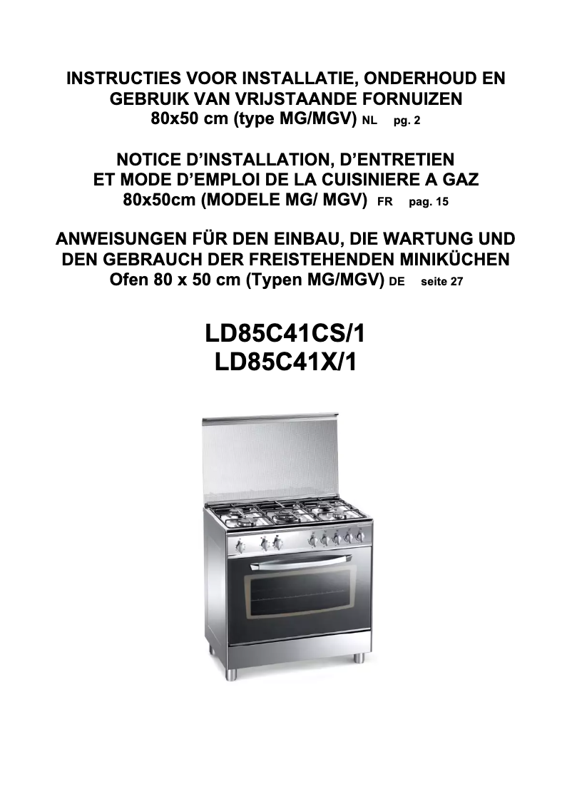 Page n°1 - Manuel utilisateur Bestron LD85C41X/1