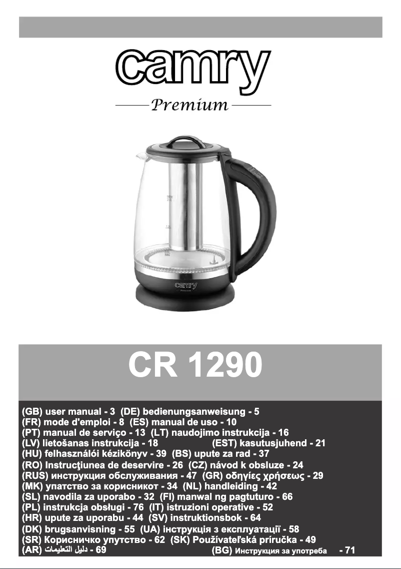 Image de la première page du manuel de l'appareil CR 1290