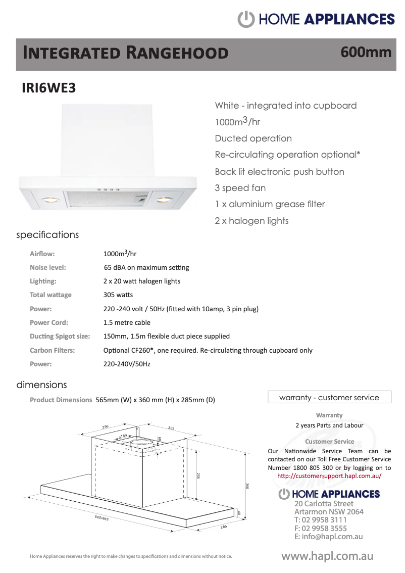 Image de la première page du manuel de l'appareil IRI6WE3