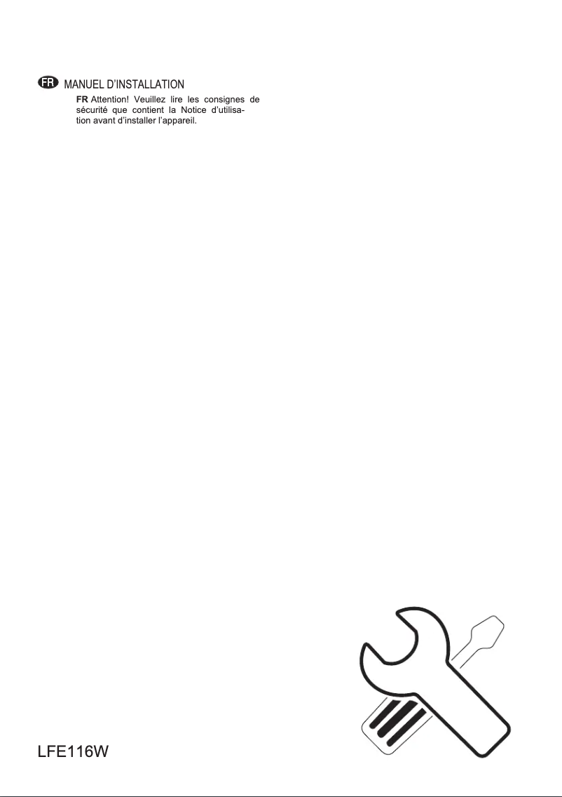 Page n°1 - Guide d'installation Electrolux LFE116W