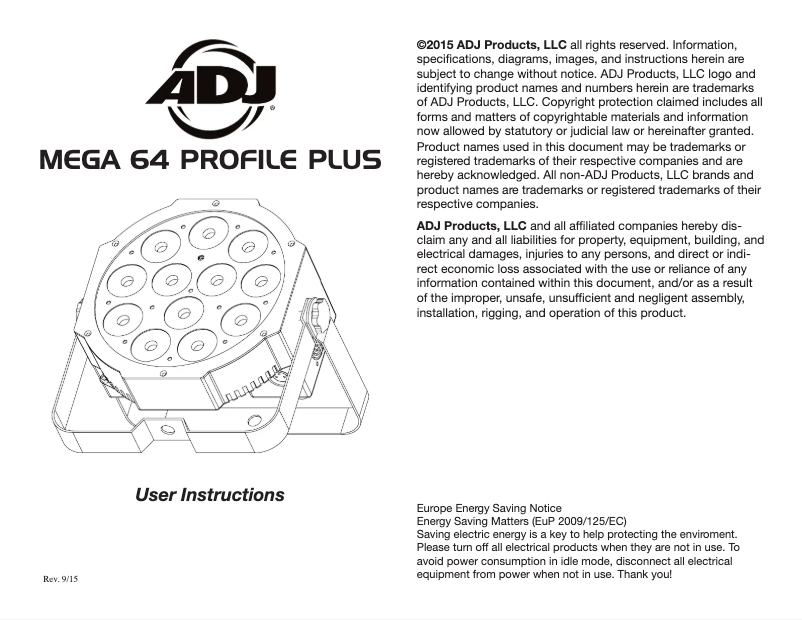 Image de la première page du manuel de l'appareil Mega 64 Profile Plus