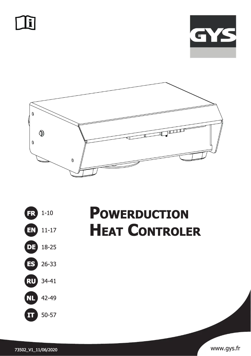 Image de la première page du manuel de l'appareil Poweduction Heat Controler