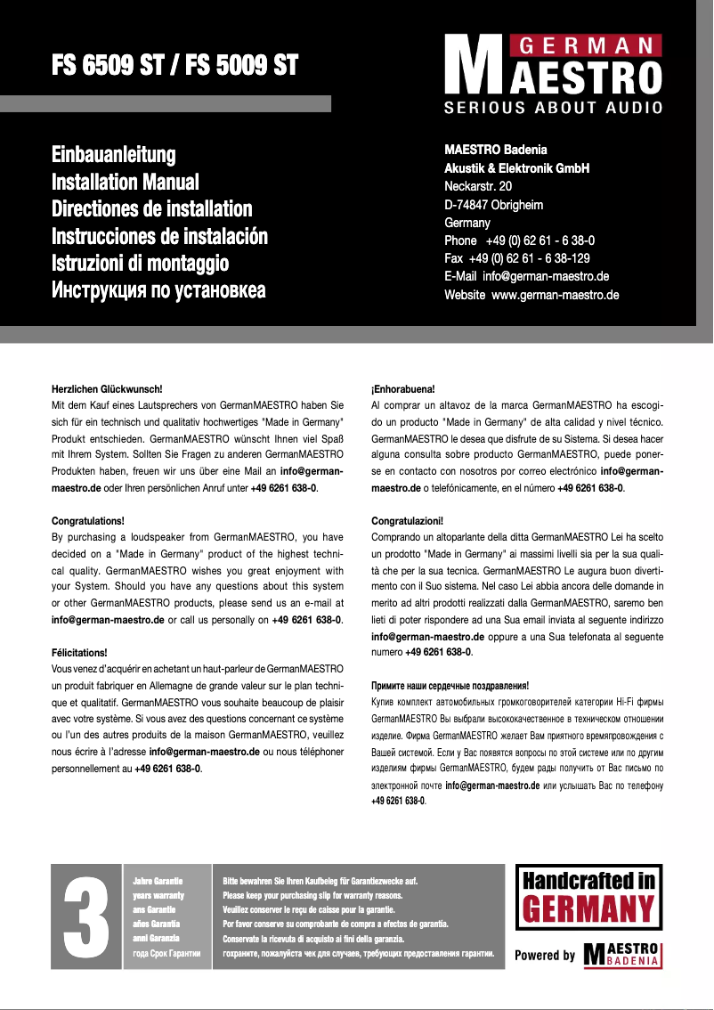 Image de la première page du manuel de l'appareil FS 6509 ST