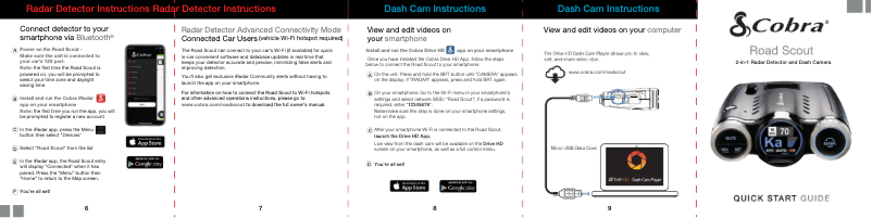 Página 1 del manual Guía de inicio rápido Cobra Road Scout