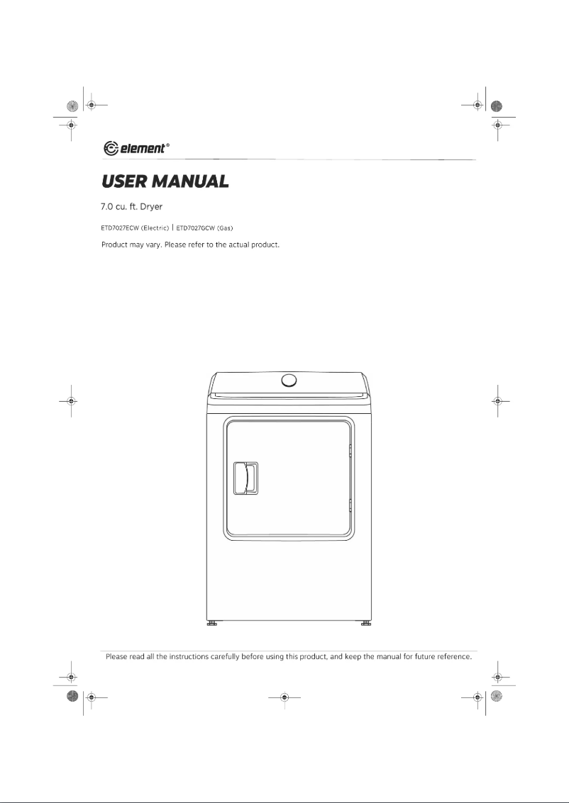 Página 1 del manual Manual de usuario Element ETD7027GCW