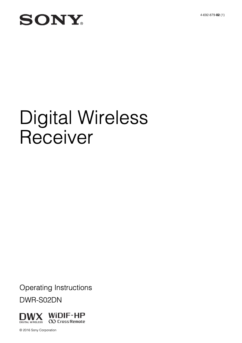 Imagen de la primera página del manual del dispositivo DWR-S02DN