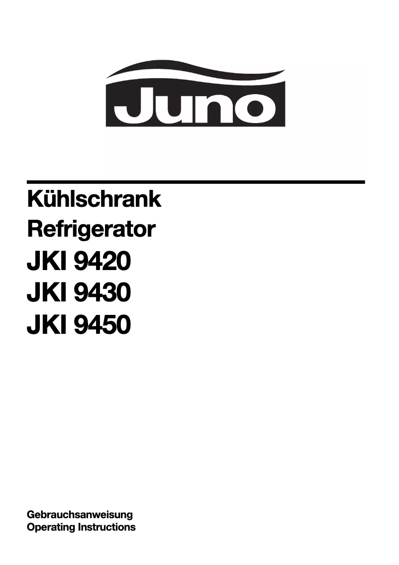 Page 1 de la notice Manuel utilisateur Juno JKI9420
