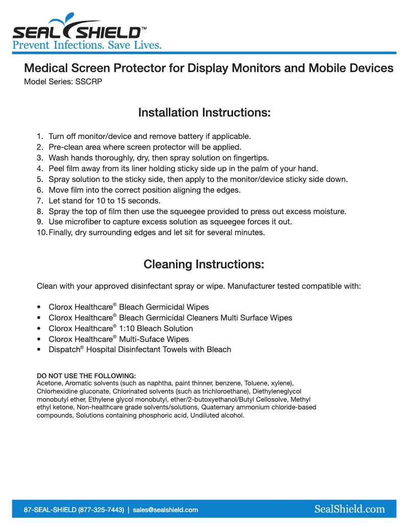 Image de la première page du manuel de l'appareil SSCRP