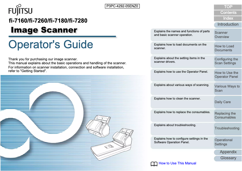 Page 1 de la notice Manuel utilisateur Fujitsu fi-7180