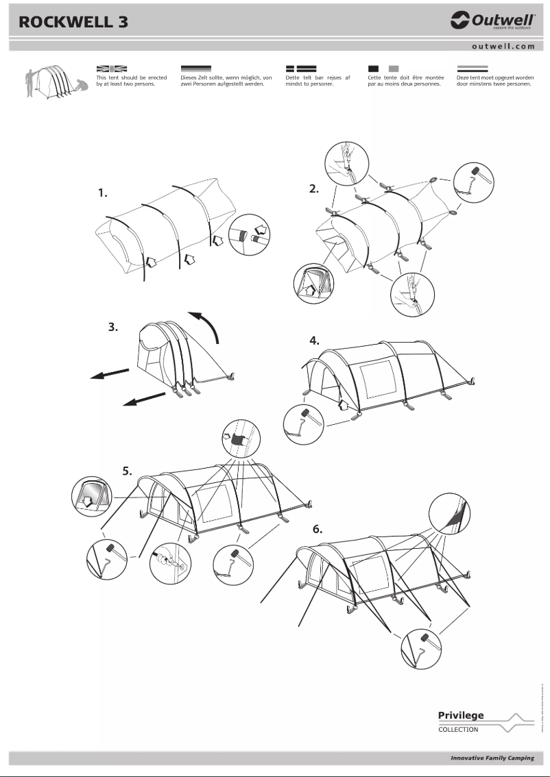 Page 1 de la notice Manuel utilisateur Outwell Privilege Rockwell 3