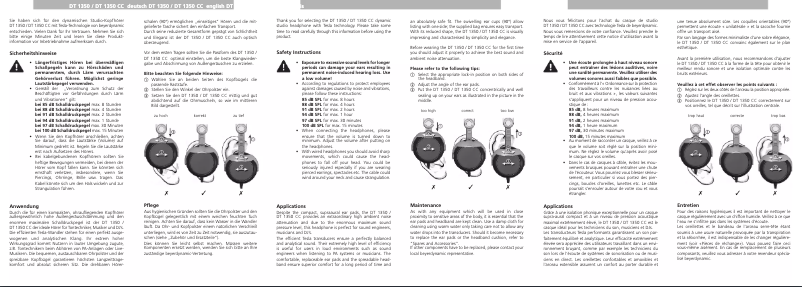 Page n°1 - Manuel utilisateur Beyerdynamic DT 1350 CC