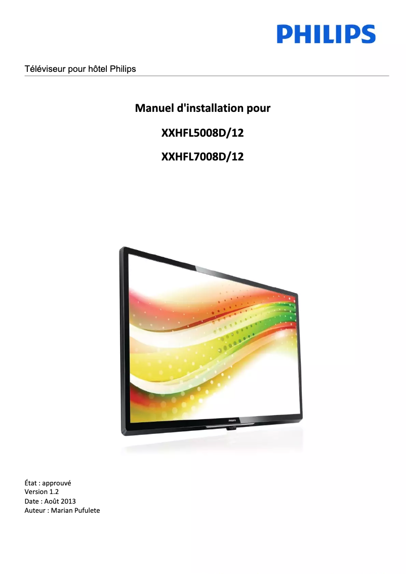 Page n°1 - Guide d'installation Philips 40HFL5008D