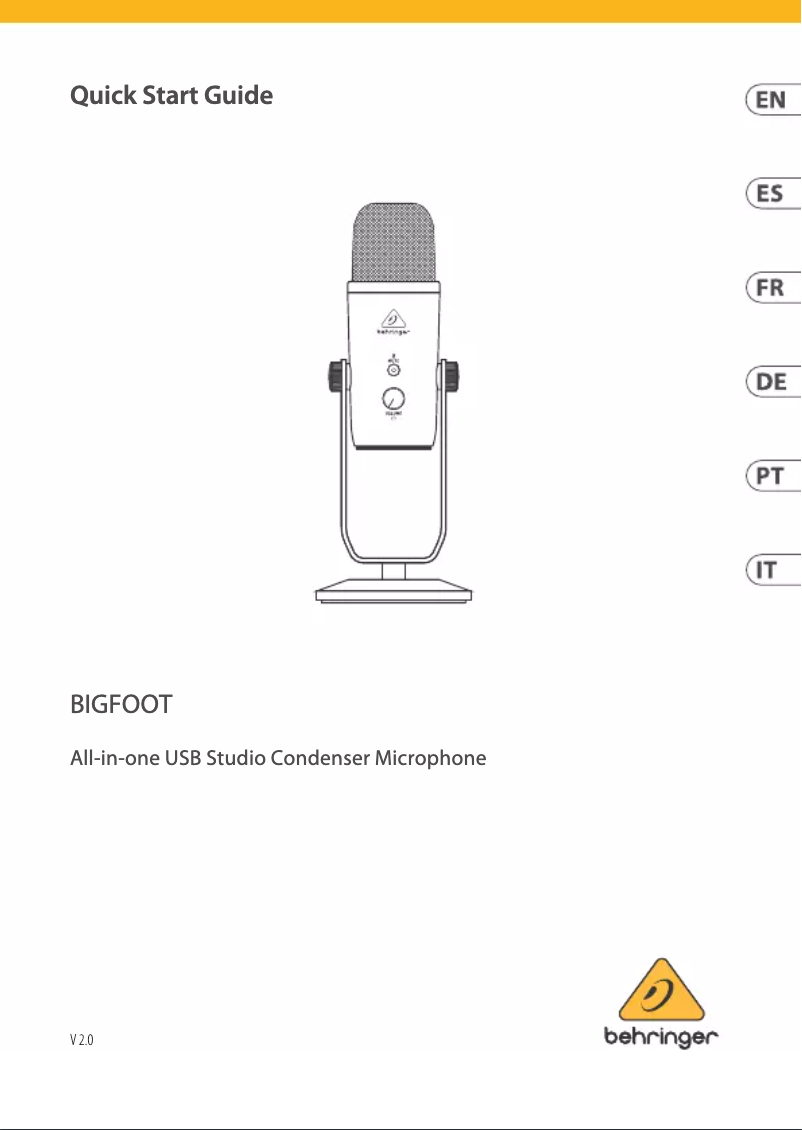 Page 1 de la notice Manuel utilisateur Behringer BIGFOOT