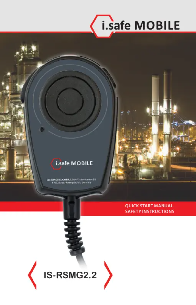 Page 1 de la notice Manuel utilisateur i.safe Mobile IS-RSMG2.2