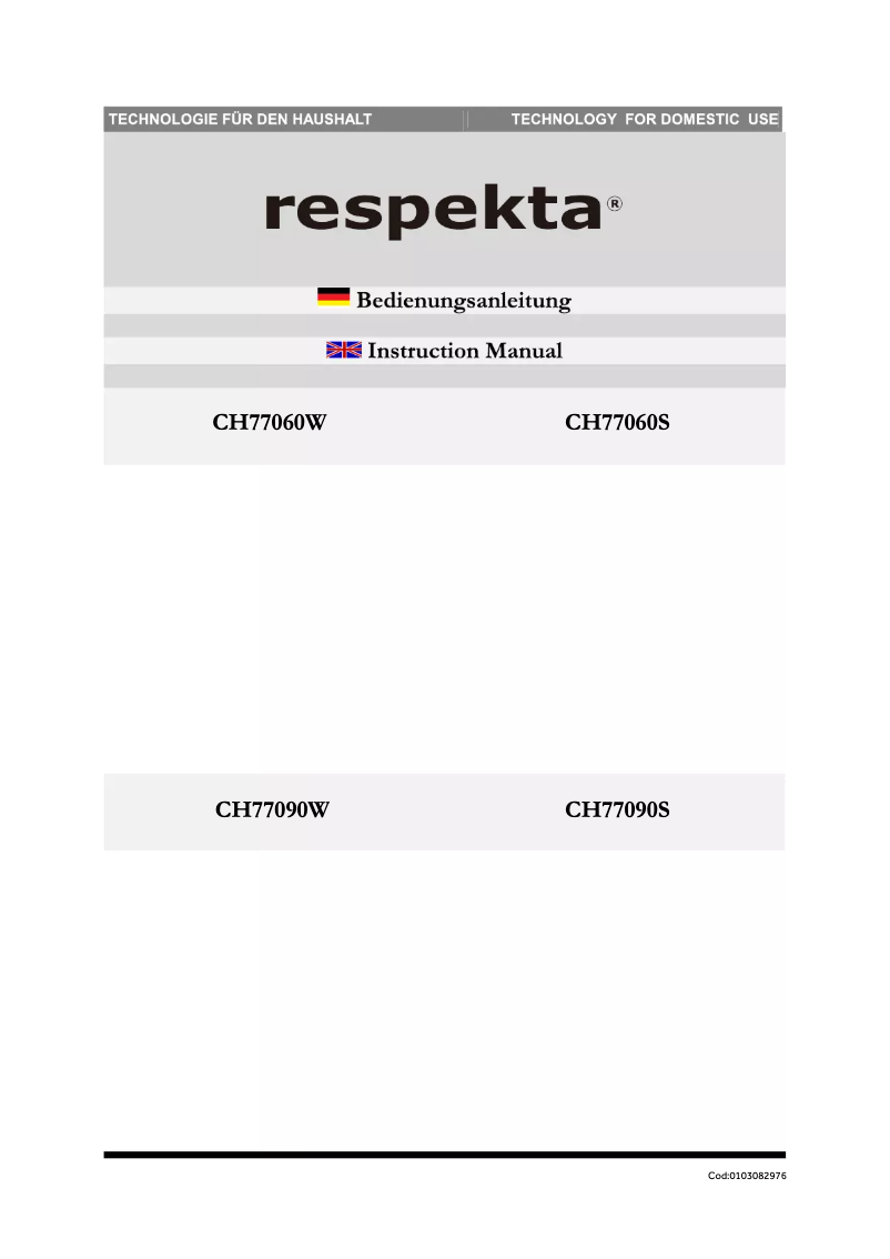 Page 1 de la notice Manuel utilisateur Respekta CH77060W