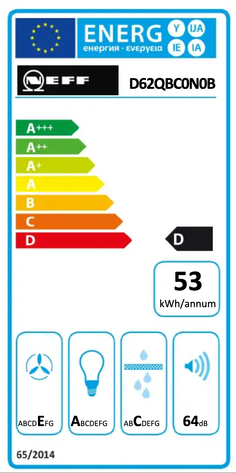 Page n°1 - Label énergétique Neff D62QBC0N0B
