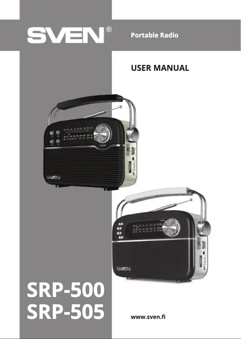 Page n°1 - Manuel utilisateur Sven SRP-505