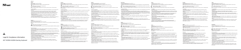 Page n°1 - Manuel utilisateur Trust Avonn GXT 830RW