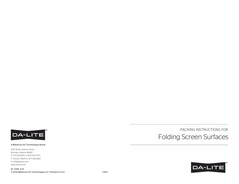 Page 1 de la notice Manuel utilisateur Da-Lite Fast-Fold Truss 87299