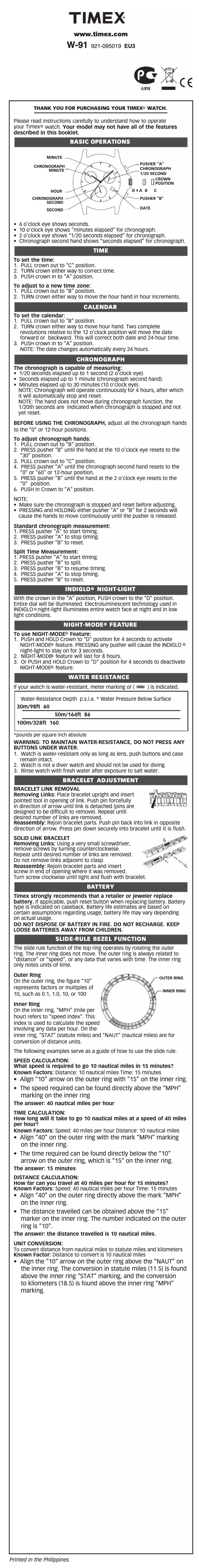 Page 1 de la notice Manuel utilisateur Timex The Fairfield Chronograph