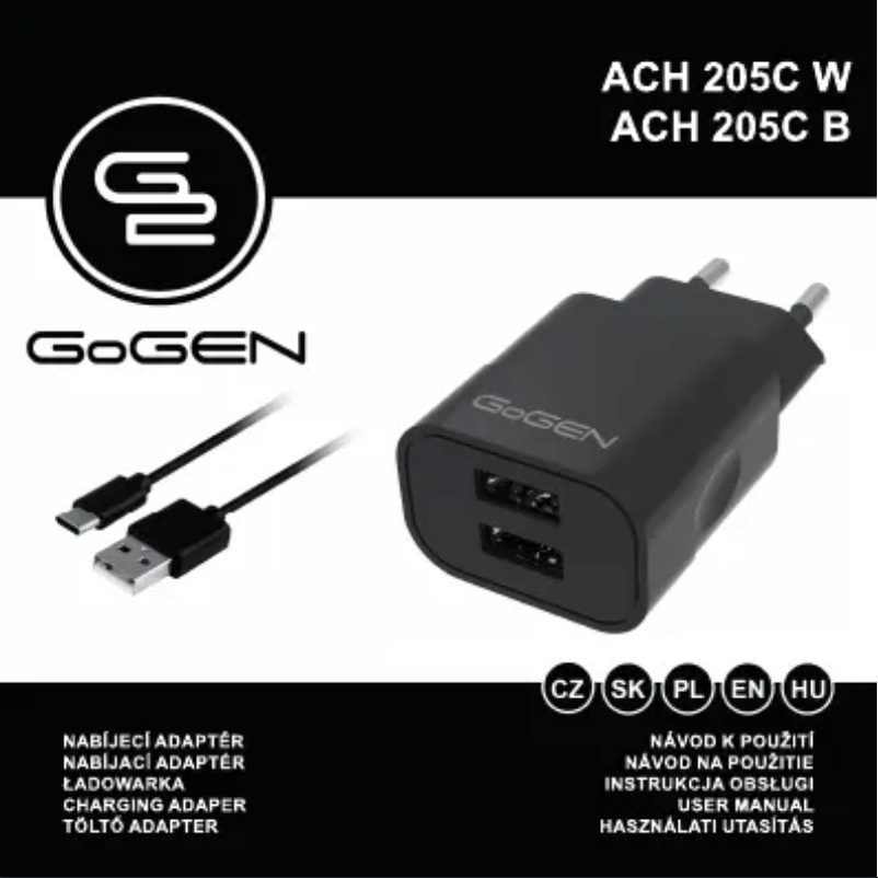 Page n°1 - Manuel utilisateur GoGen ACH205CB