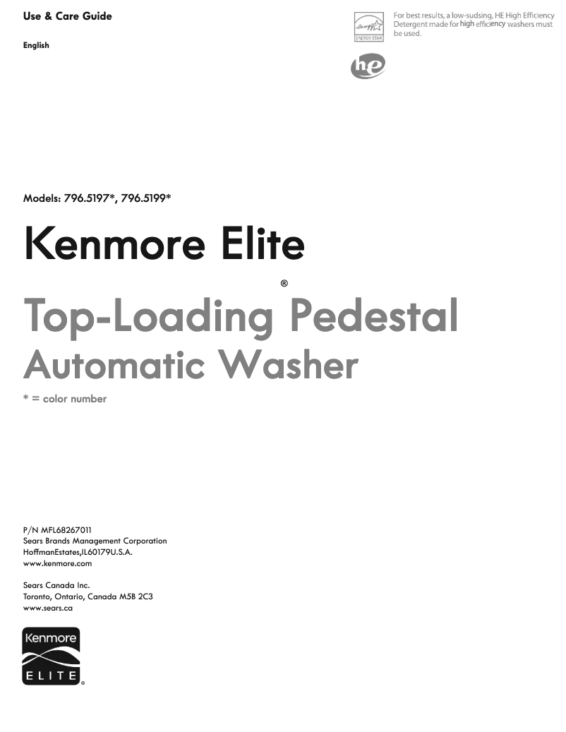 Page 1 de la notice Manuel utilisateur Kenmore 51972