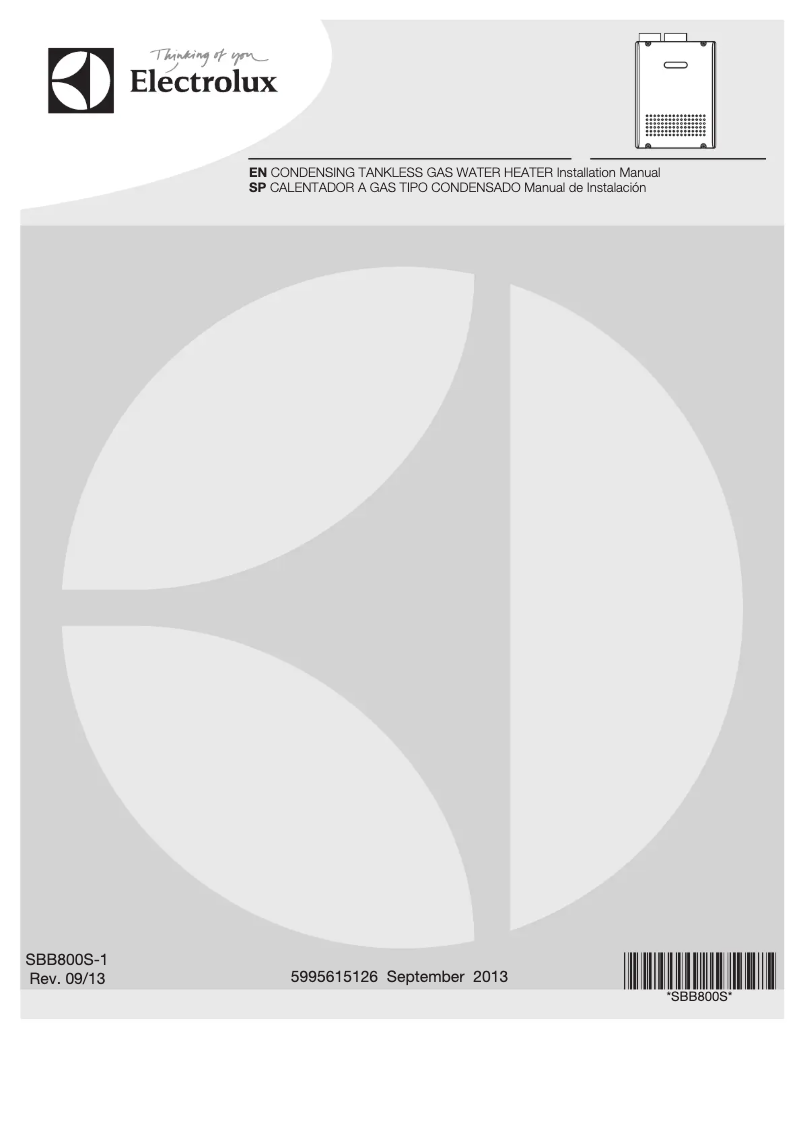 Page n°1 - Guide d'installation Electrolux EP18WI30LS