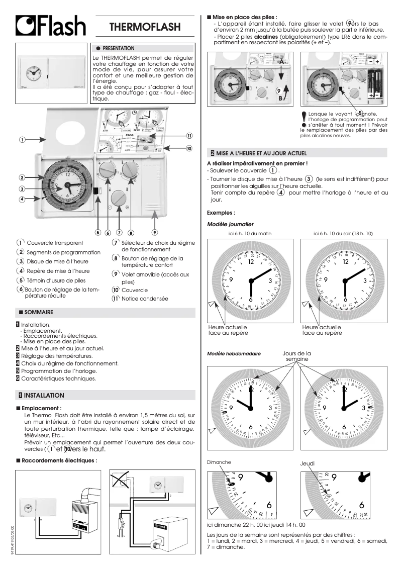 Page 1 de la notice Manuel utilisateur Hager Thermoflash