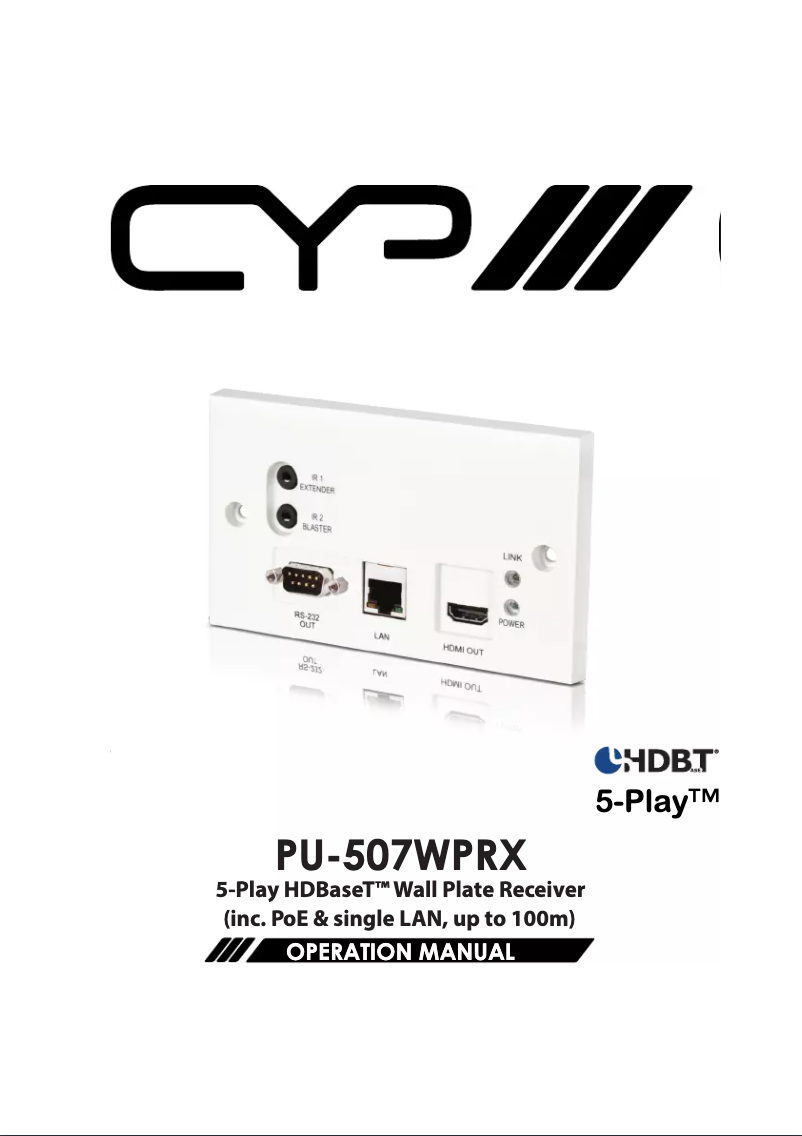 Image de la première page du manuel de l'appareil PU-507WPRX