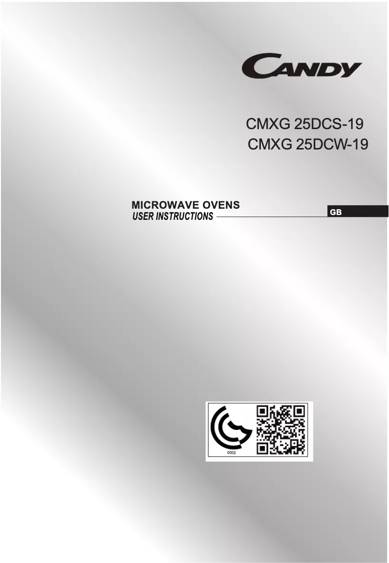 Page 1 de la notice Manuel utilisateur Candy CMXG 25DCS-19