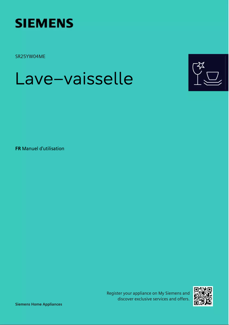 Page n°1 - Manuel utilisateur Siemens SR25YW04ME