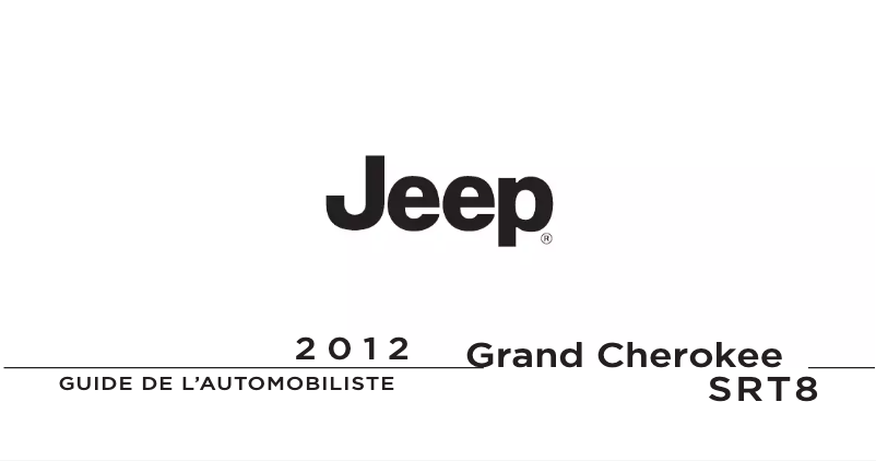 Image de la première page du manuel de l'appareil Grand Cherokee (2012)