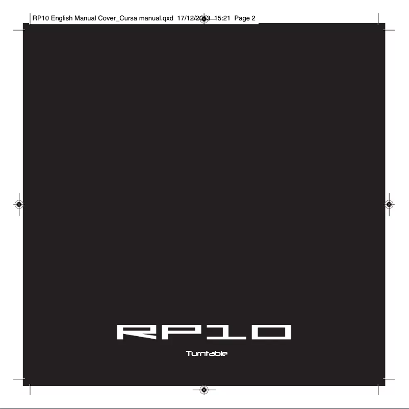 Image de la première page du manuel de l'appareil RP10