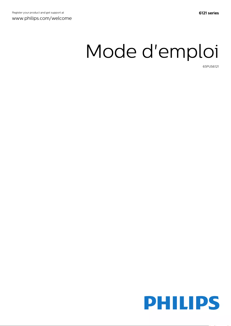 Page n°1 - Manuel utilisateur Philips 6000 series 65PUS6121