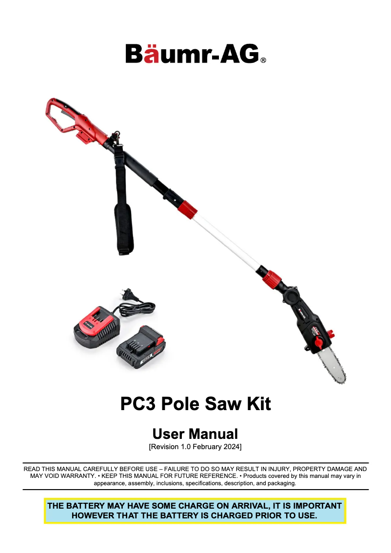 Page 1 de la notice Manuel utilisateur Baumr-AG PC3