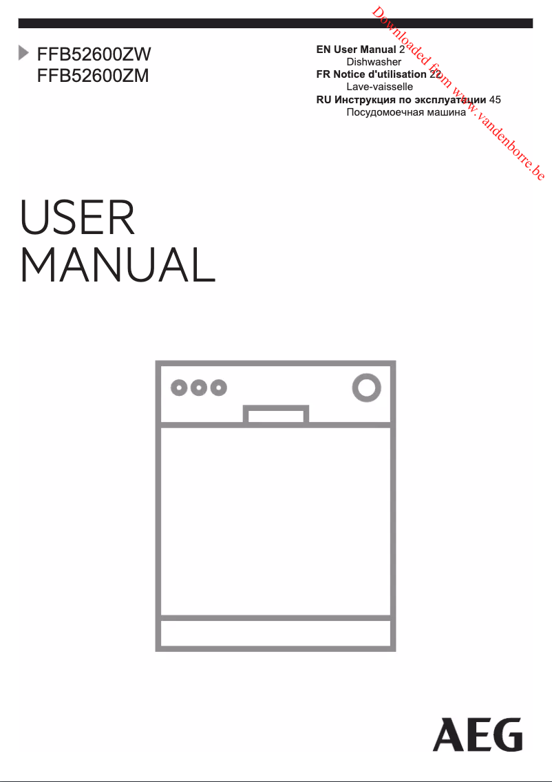 Page 1 de la notice Manuel utilisateur AEG FFB52600ZW