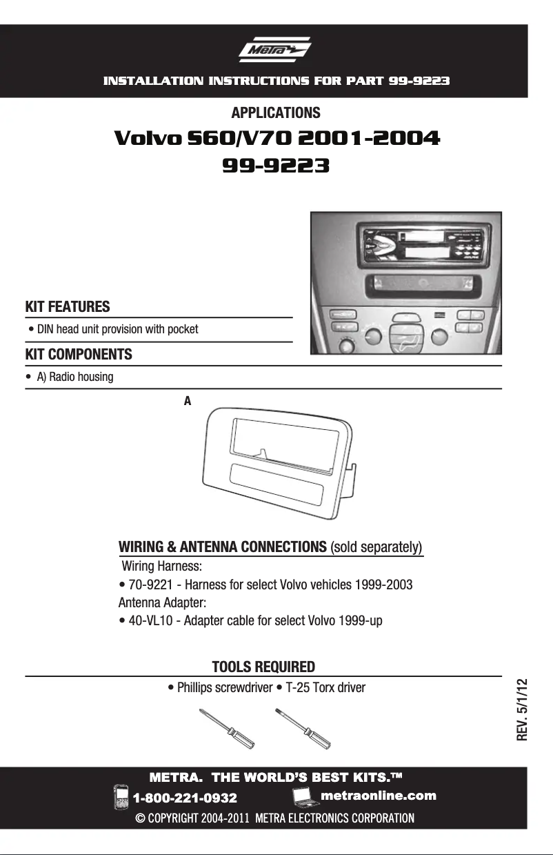 Page n°1 - Mode d'emploi Metra 99-9223