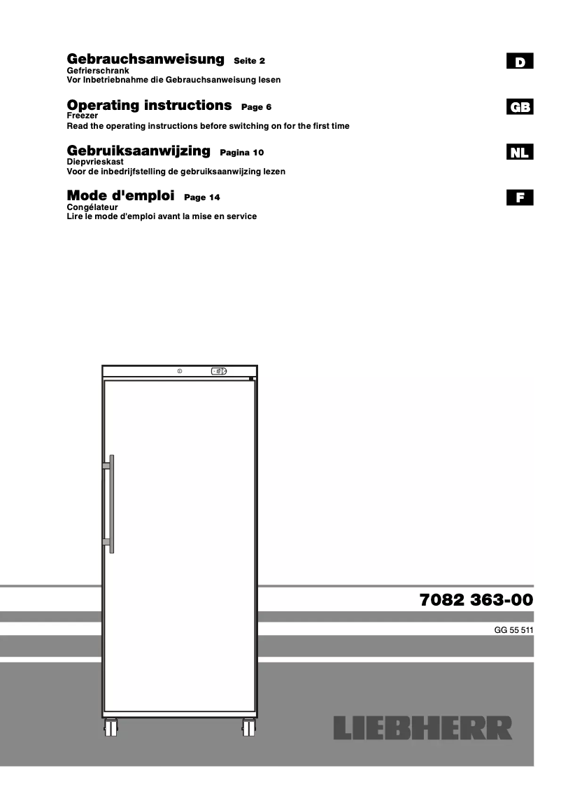 Image de la première page du manuel de l'appareil GG 55511