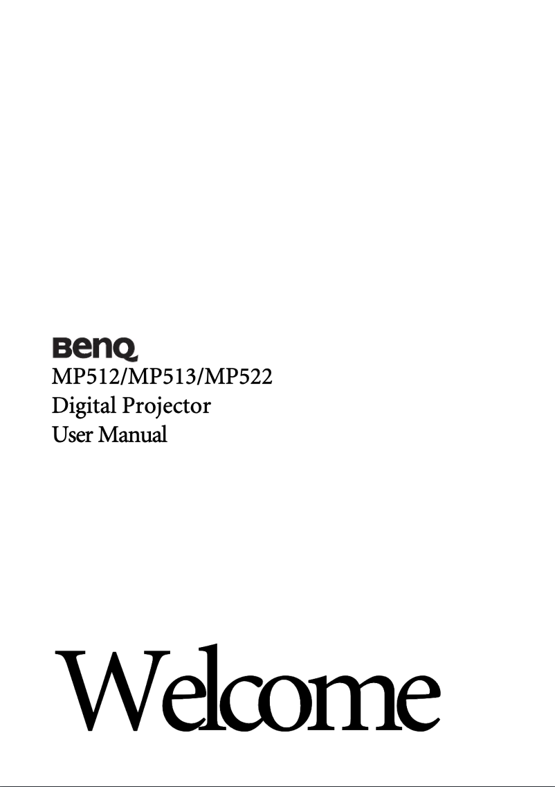Page 1 of the manual User Manual BenQ MP513
