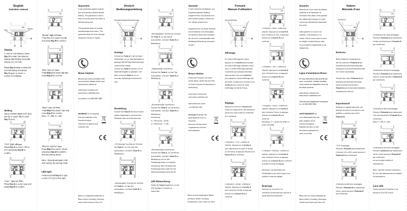 Page 1 de la notice Manuel utilisateur Braun BN0076G