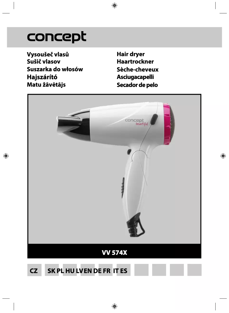 Page 1 de la notice Manuel utilisateur Concept Beautiful VV5741