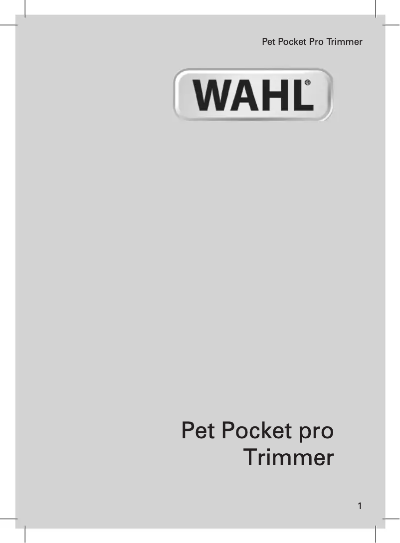 Page 1 de la notice Manuel utilisateur Wahl Pocket Pro
