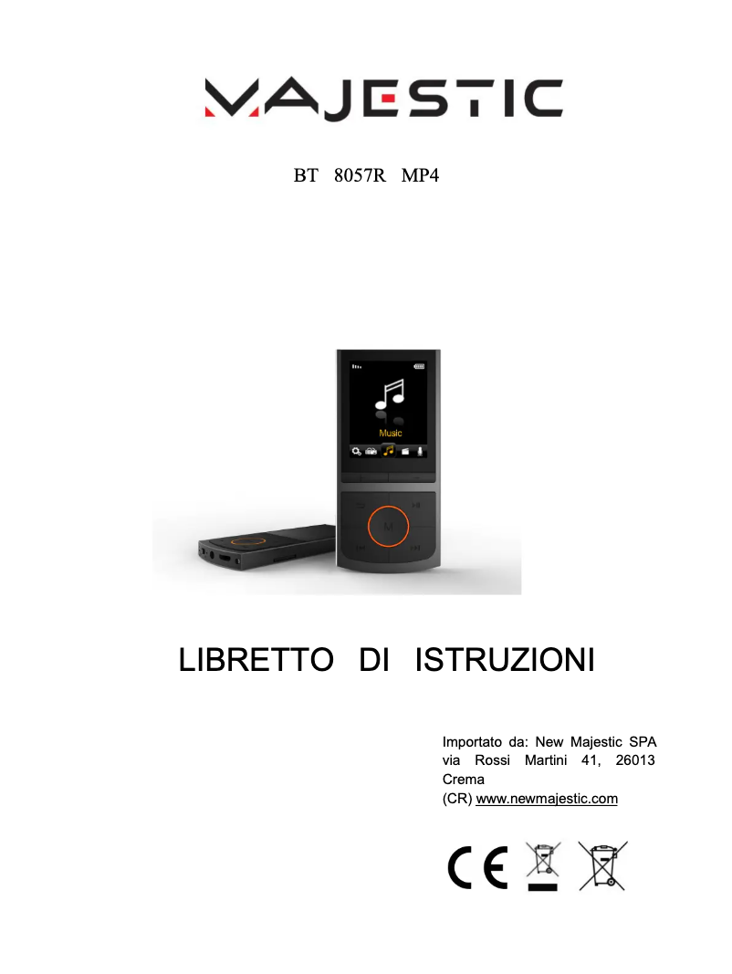 Page 1 de la notice Manuel utilisateur Majestic BT-8057R