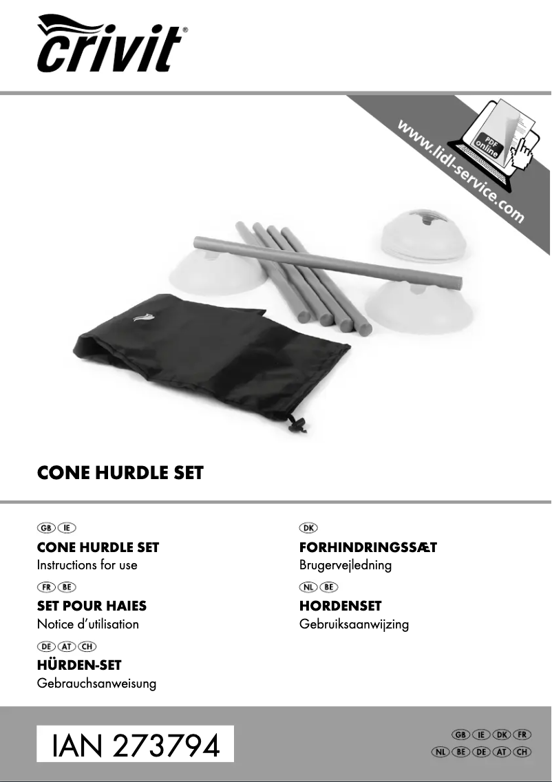 Page 1 de la notice Manuel utilisateur Crivit IAN 273794