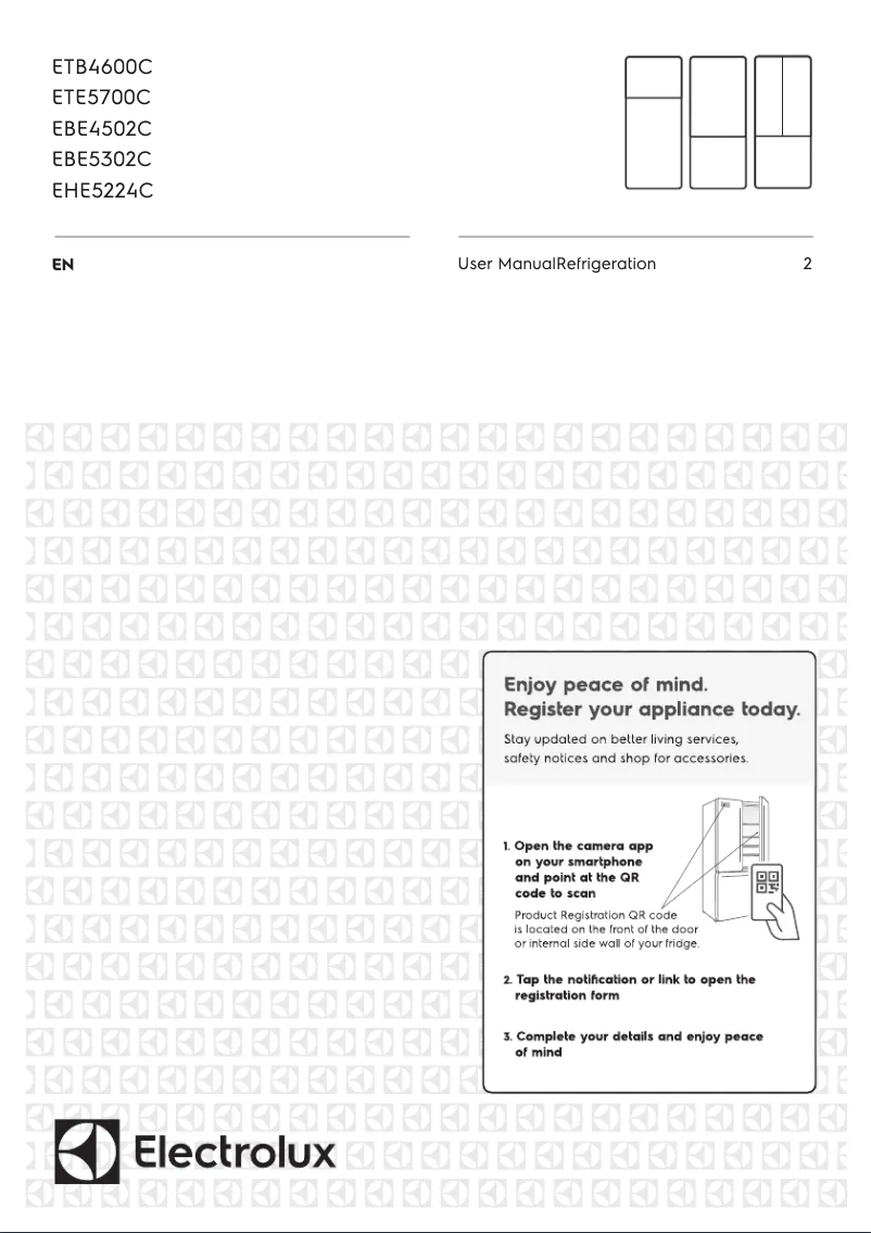 Page 1 de la notice Manuel utilisateur Electrolux ETE5700C